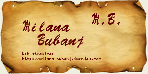 Milana Bubanj vizit kartica